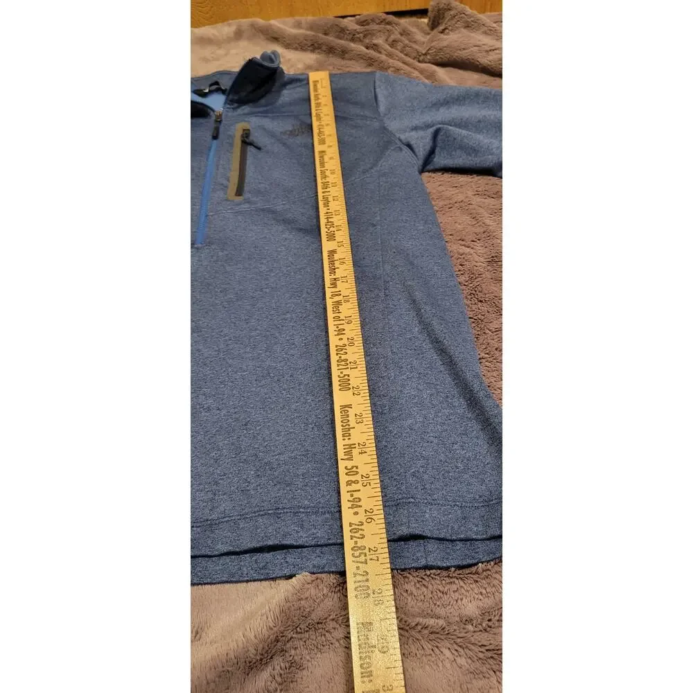 The North Face Sweater Mens Large Blue 1/4 Zip Fleece Pullover Mock Neck Outdoor